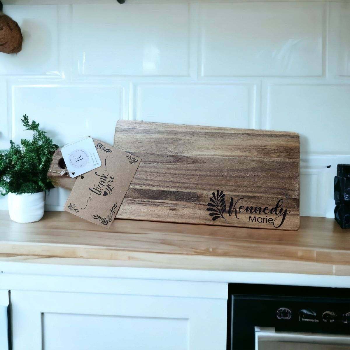 Personalized Acacia Wood Charcuterie (Rectangle) | Sage and Silva