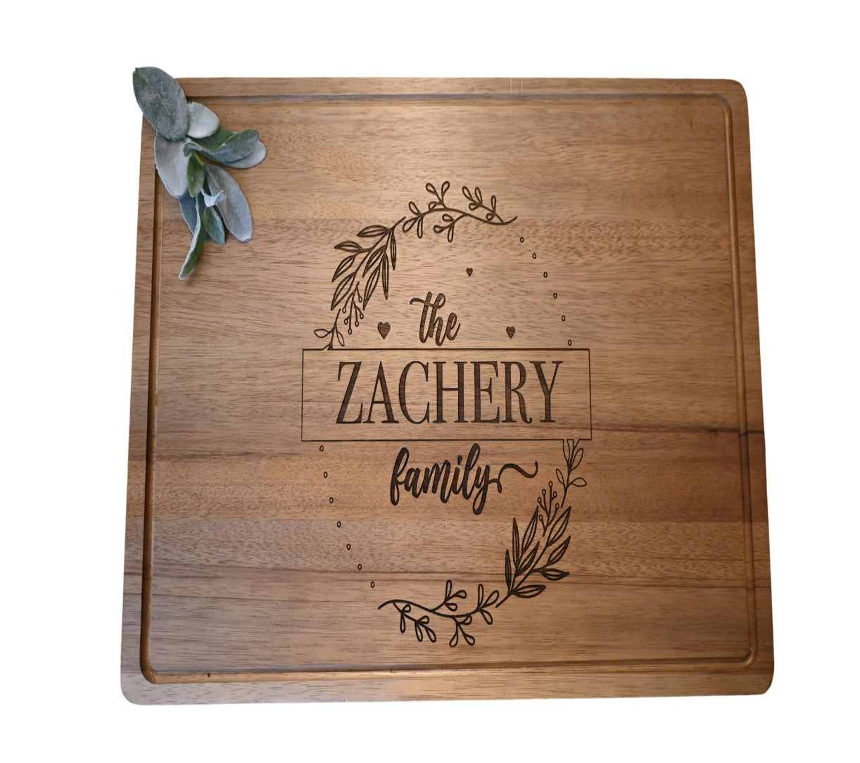 Personalized Acacia Wood Charcuterie Board (Square) | Sage and Silva