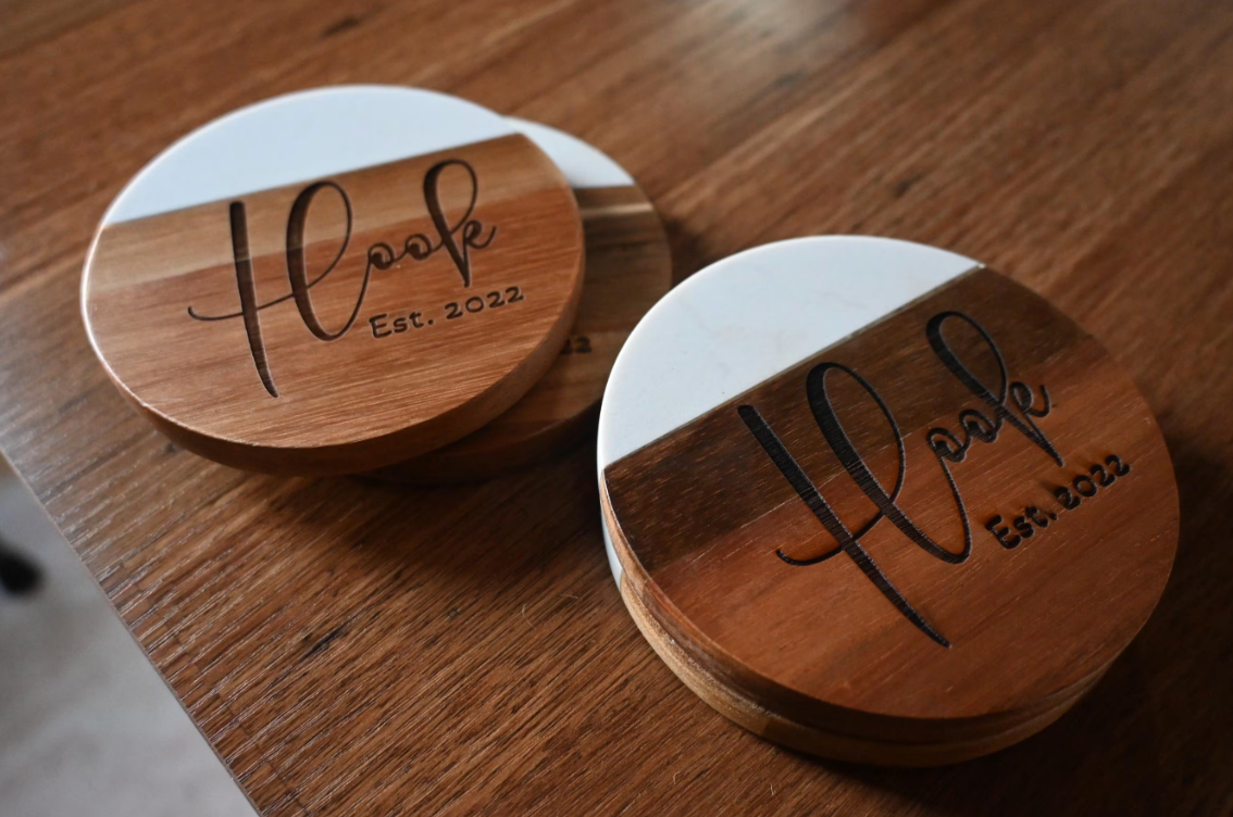 Personalized Coaster Set - Circle | Sage & Silva