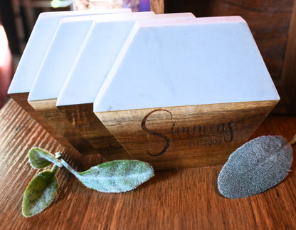 Personalized Coaster Set - Hexagon | Sage & Silva