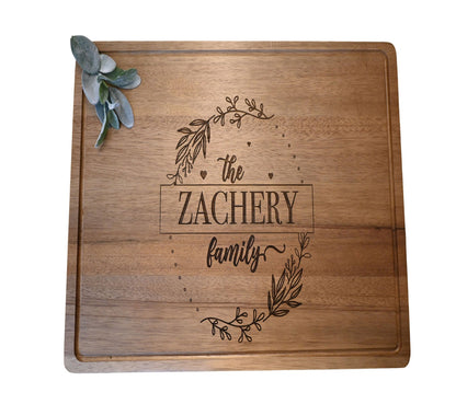 Personalized Acacia Wood Charcuterie Board (Square) | Sage and Silva
